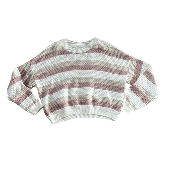 Hollister Size Small Pink and White Striped Sweater. - Picture 2 of 6